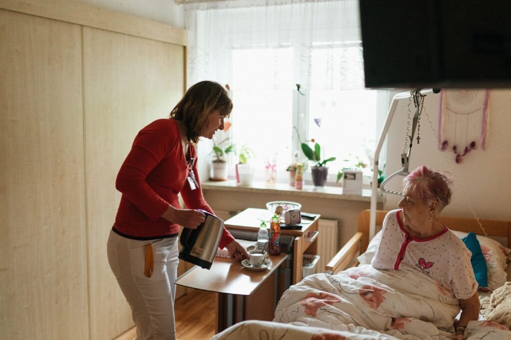Metatron Angel Home Care caregiver supporting senior independence in Des Moines Iowa